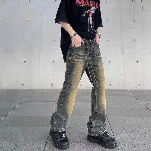 Jean Washed and distressed baggy micro flare jeans Size US 34 / EU 50 - 7 Thumbnail