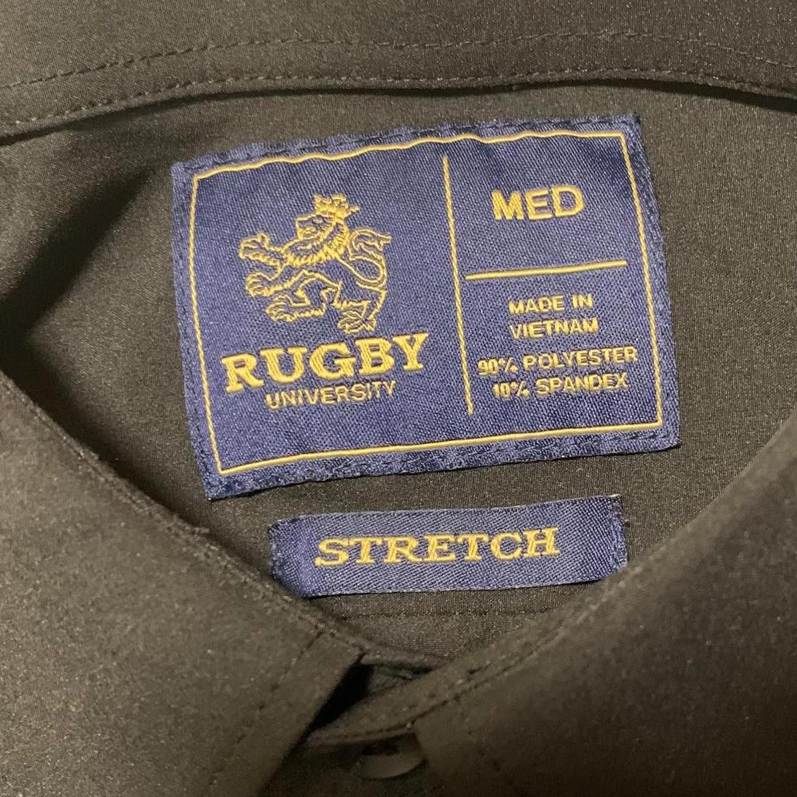 Other Rugby University Men's M Black Long Sleeve Dress Shirt Size 38R - 3 Thumbnail