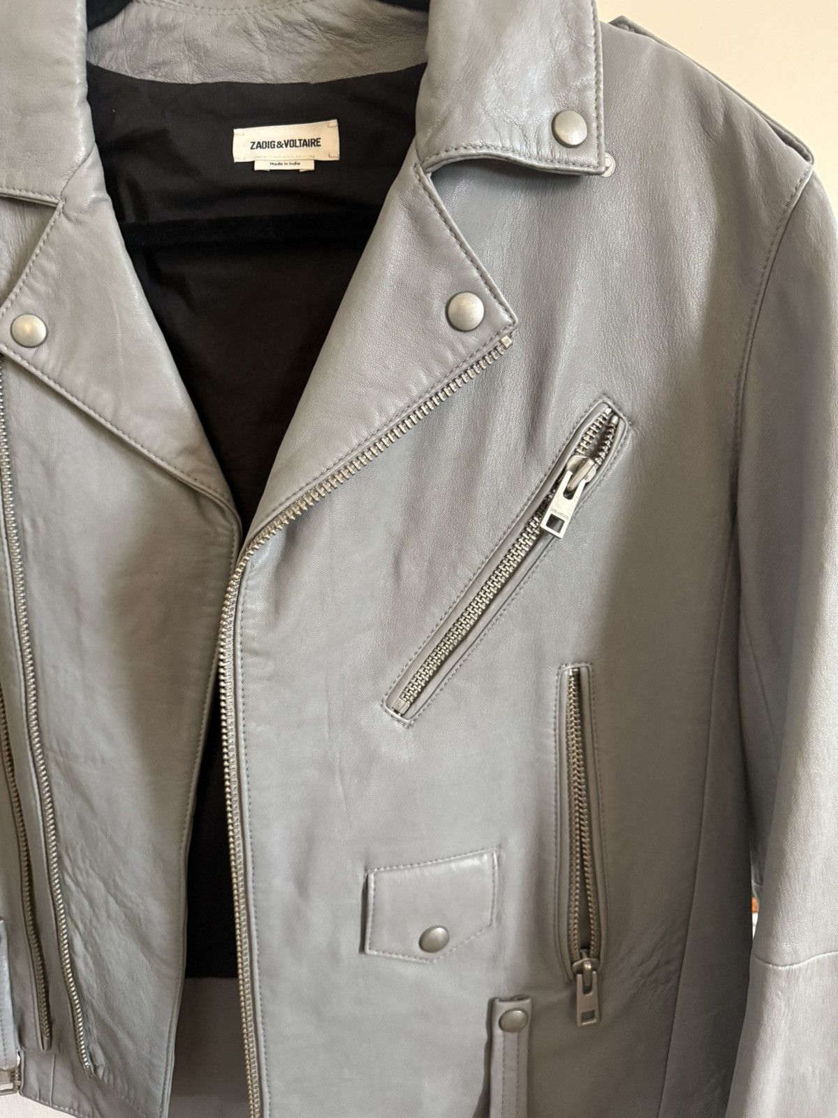 Zadig & Voltaire 100% Lamb leather moto jacket Size L / US 10 / IT 46 - 2 Thumbnail