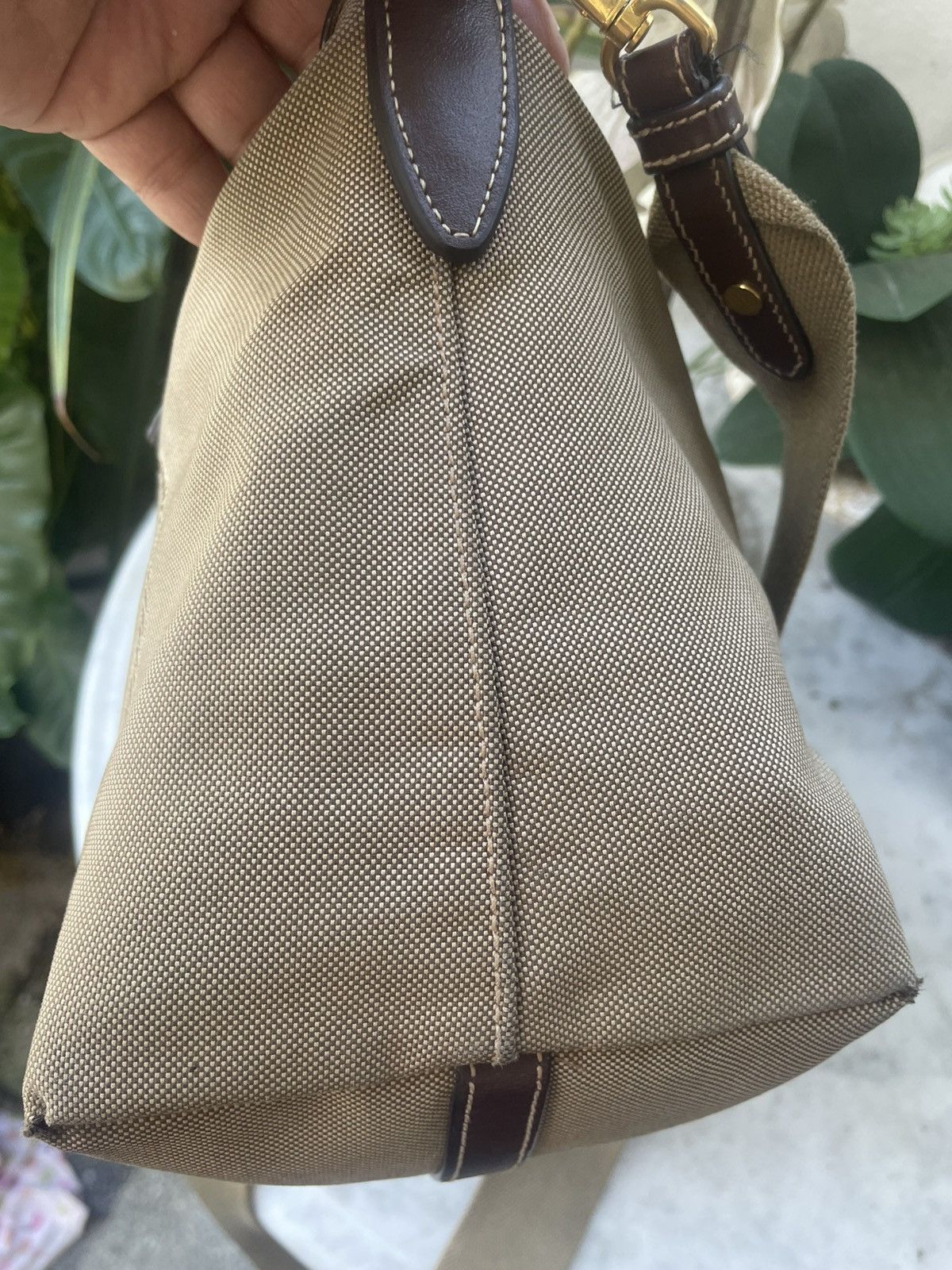 Prada Prada Logo Jacquard Canvas and Leather Handbag Size ONE SIZE - 9 Thumbnail