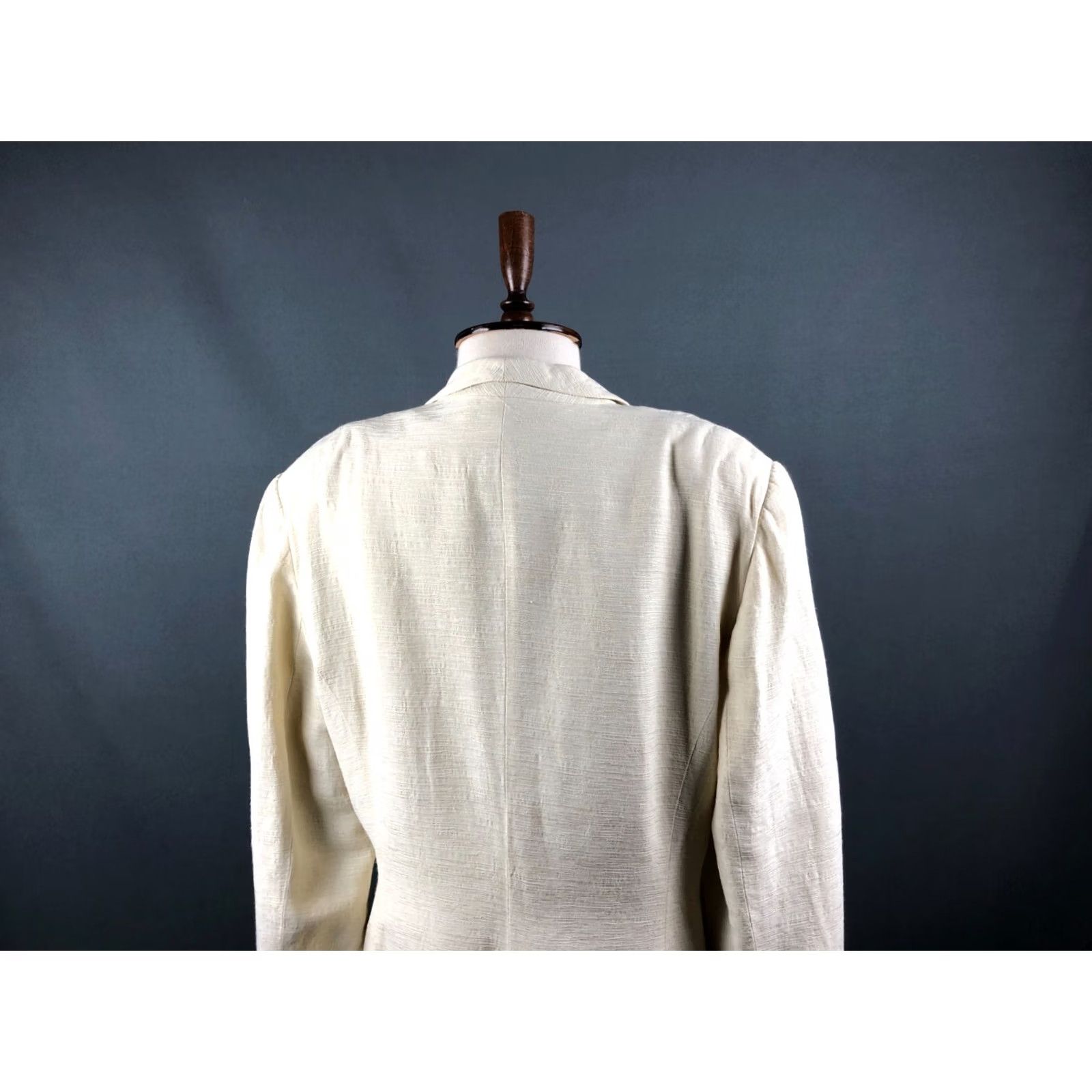 Vintage Laurèl Blazer Women 42 Ivory Viscose Rayon One Button Closure On-Seam Pockets Classic Size M / US 6-8 / IT 42-44 - 5 Thumbnail