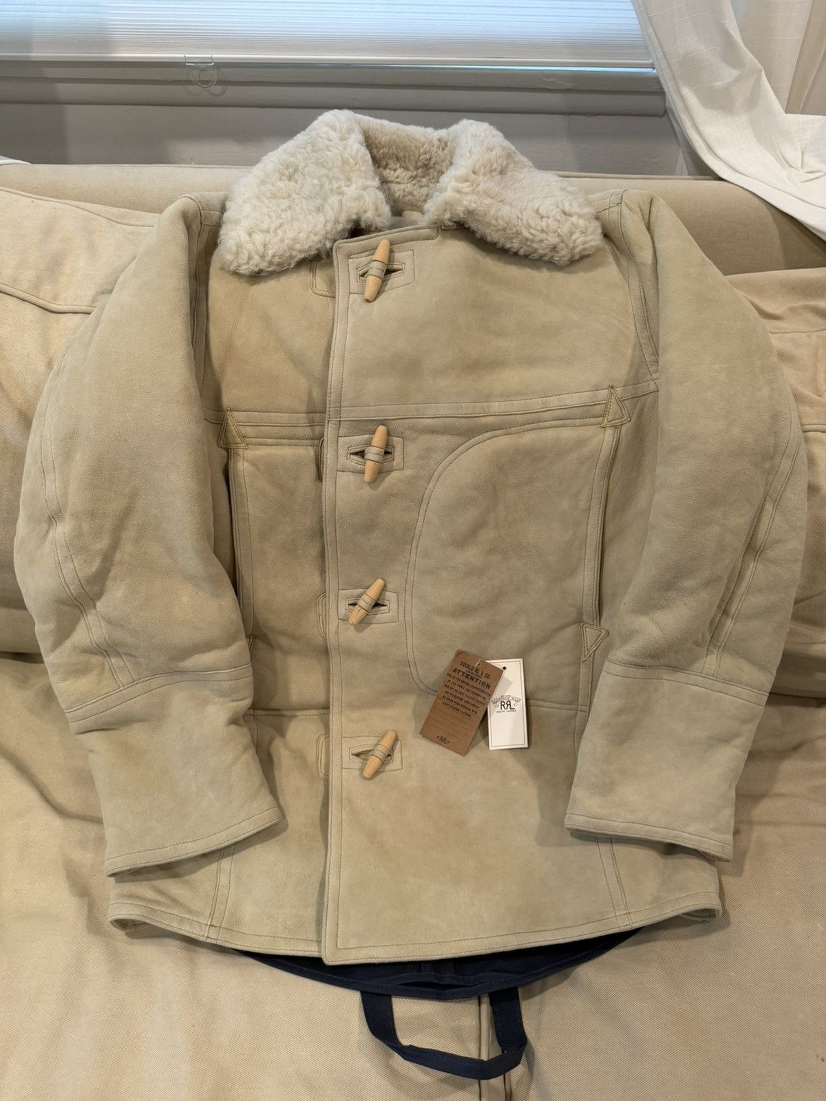 RRL Ralph Lauren Shearling Coat Cream Size US M / EU 48-50 / 2 - 8 Thumbnail