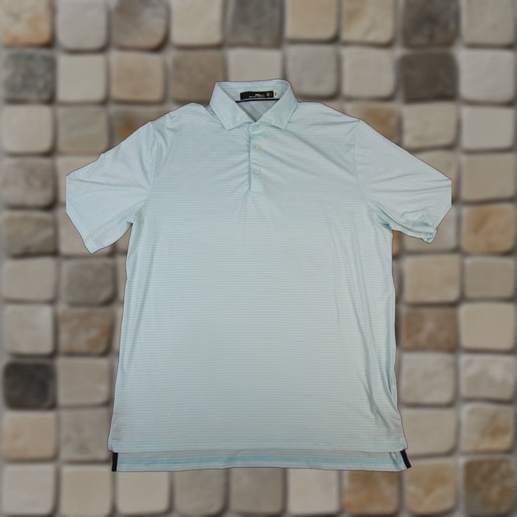 RLX Ralph Lauren RLX Ralph Lauren Polo Shirt Mens Large Blue Striped Tennis Polo Shirt Swing RLX RL Polo Men L Blue Tennis Shirt Size US L / EU 52-54 / 3 - 1 Thumbnail