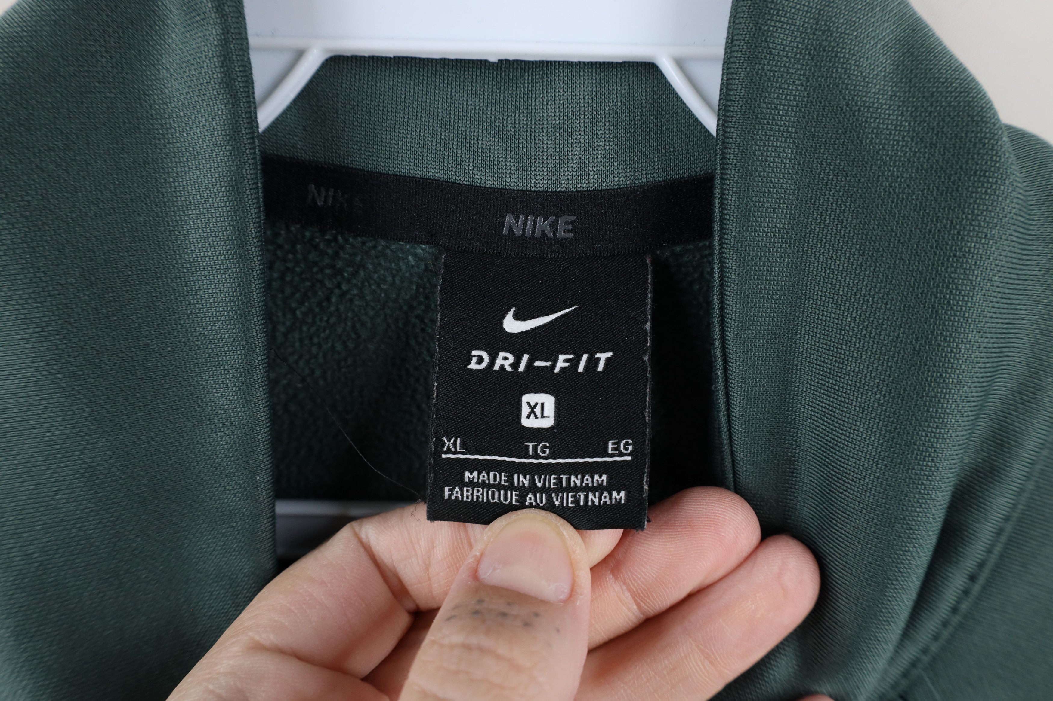 Nike × Vintage Nike Dri-Fit Fleece Lined Half Zip Pullover Sweatshirt Green Size US XL / EU 56 / 4 - 7 Thumbnail