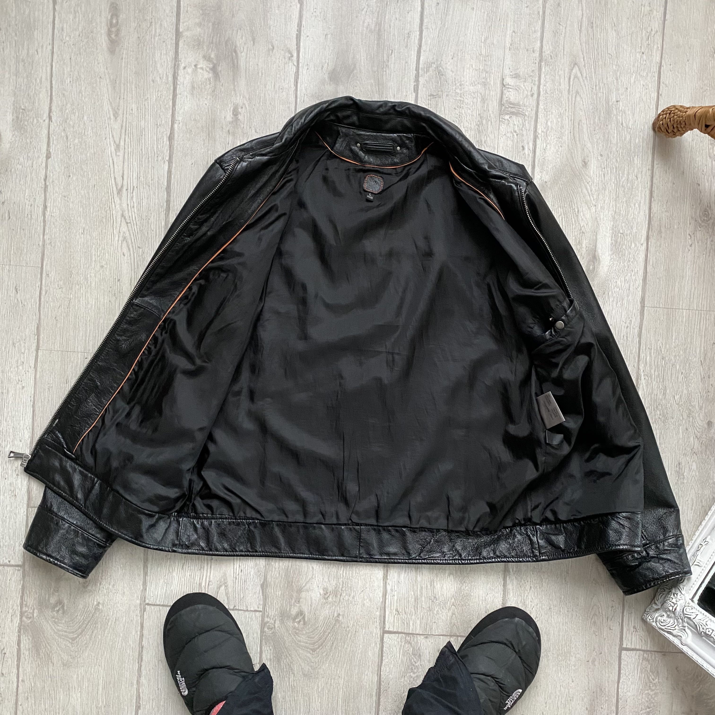 Genuine Leather 🏍 Vintage Moto Genuine Leather Racing Jacket Y2k Motorcycle Size US L / EU 52-54 / 3 - 11 Thumbnail