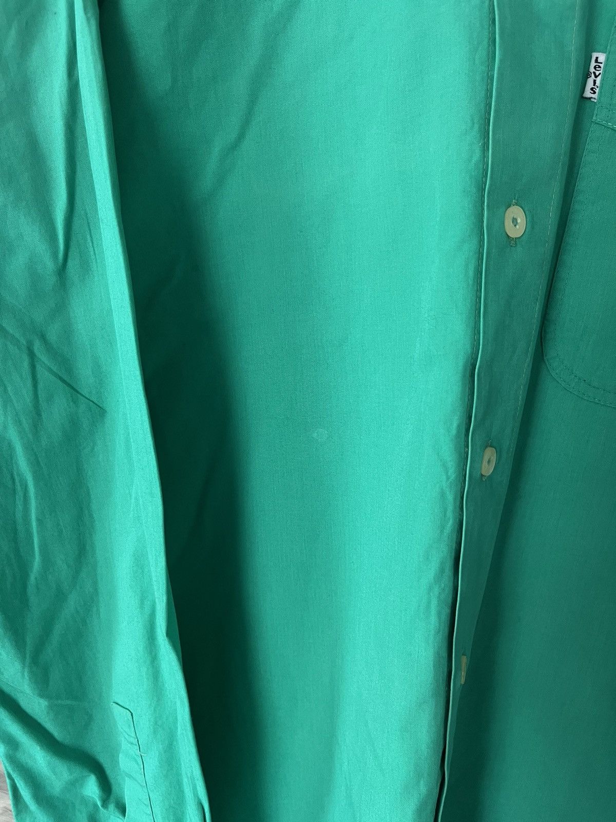 Levi's Vintage Levi's Solid Button Shirt Longsleeve Green L Size US L / EU 52-54 / 3 - 4 Thumbnail