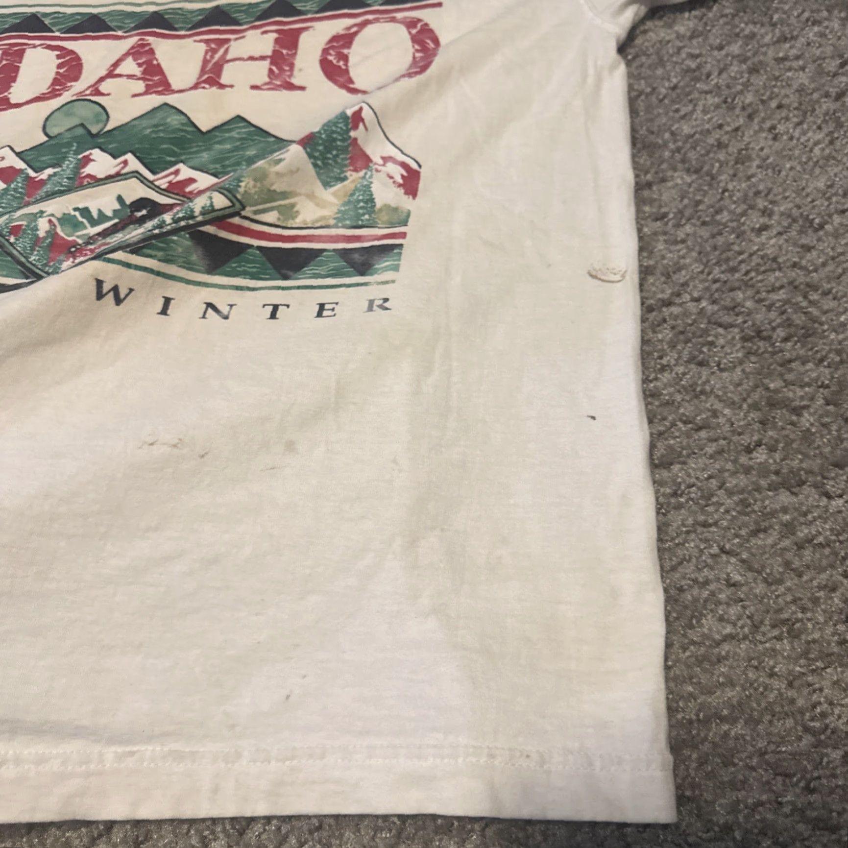 Endless VINTAGE IDAHO Endless Winter Sports Snowboard Ski T-Shirt 90s Large Skiing Mens White L Size US L / EU 52-54 / 3 - 6 Thumbnail