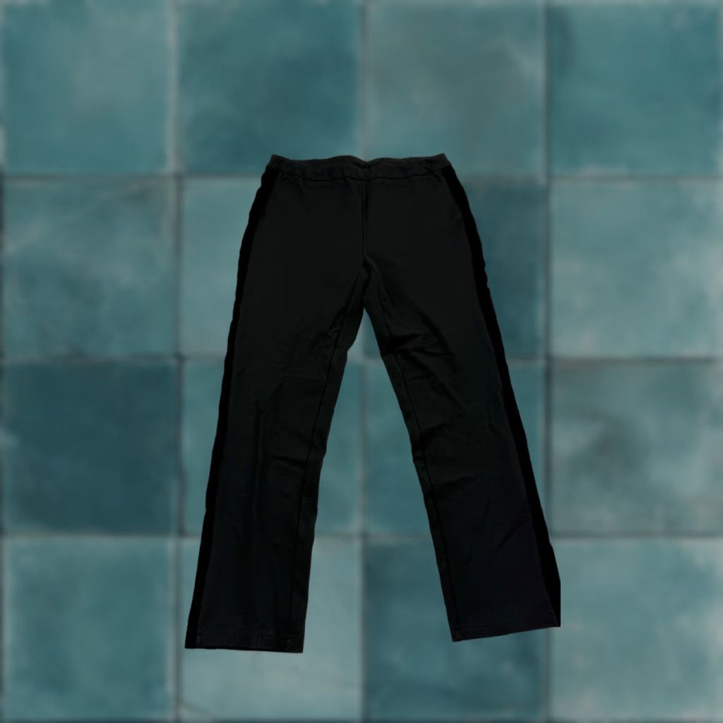Soft Surroundings Soft Surroundings Pants Womens Petite Small Black Straight Leg Velvet Stripe Stretch Size 28" / US 6 / IT 42 - 1 Thumbnail