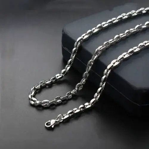 Jewelry 3.9mm Width Titanium Steel Coffee Beans Necklace Size ONE SIZE - 2 Thumbnail