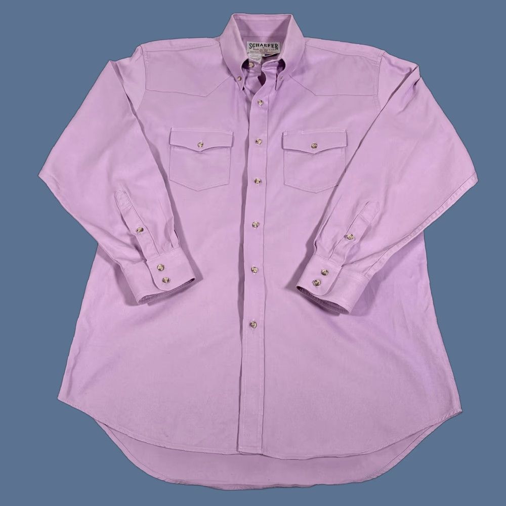 Vintage Schaefer Shirt Mens Extra Large Purple Western Button-Down Cowboy USA Brushpopper Size US XL / EU 56 / 4 - 1 Thumbnail