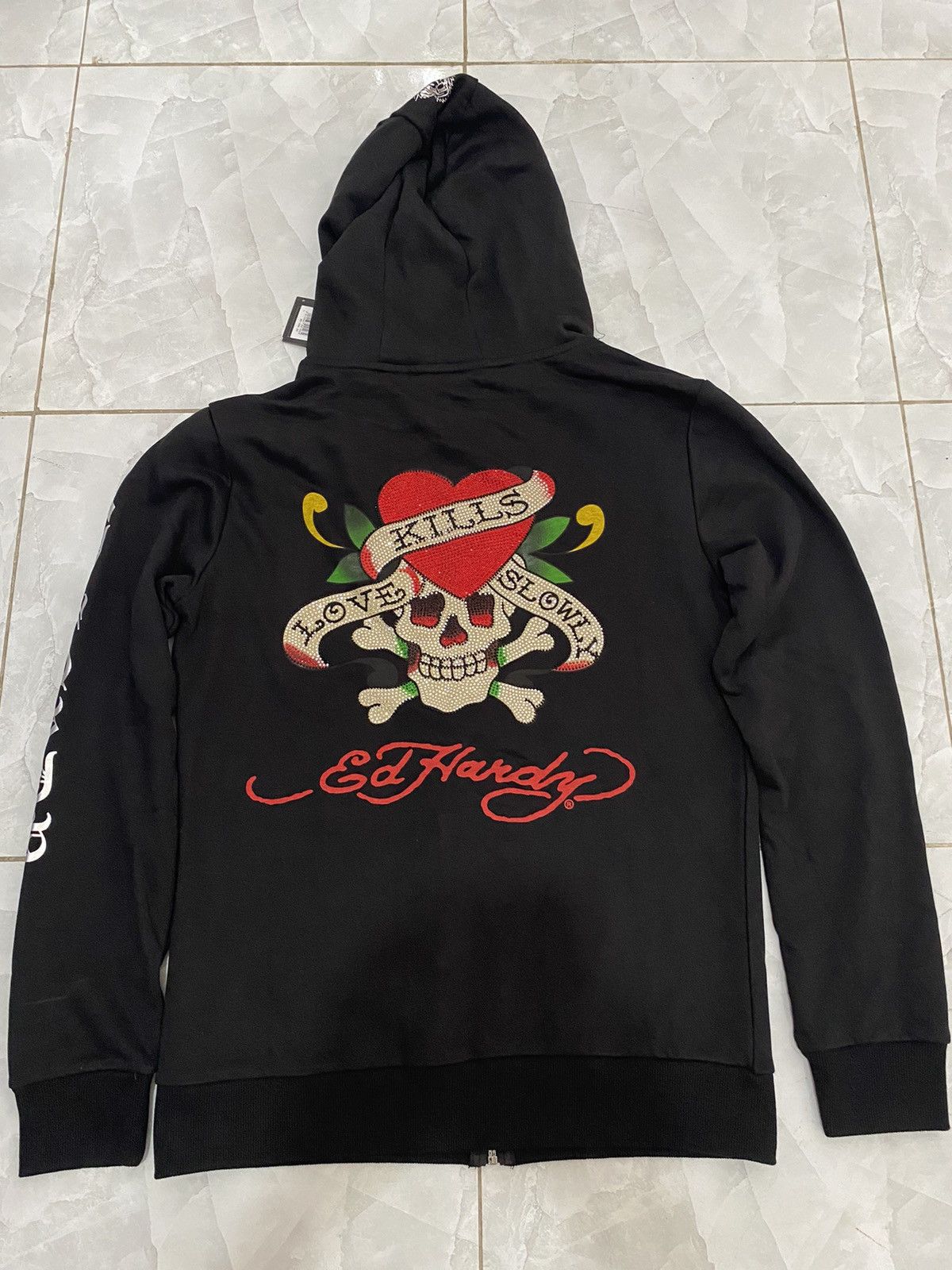 ed hardy hoodie zipper