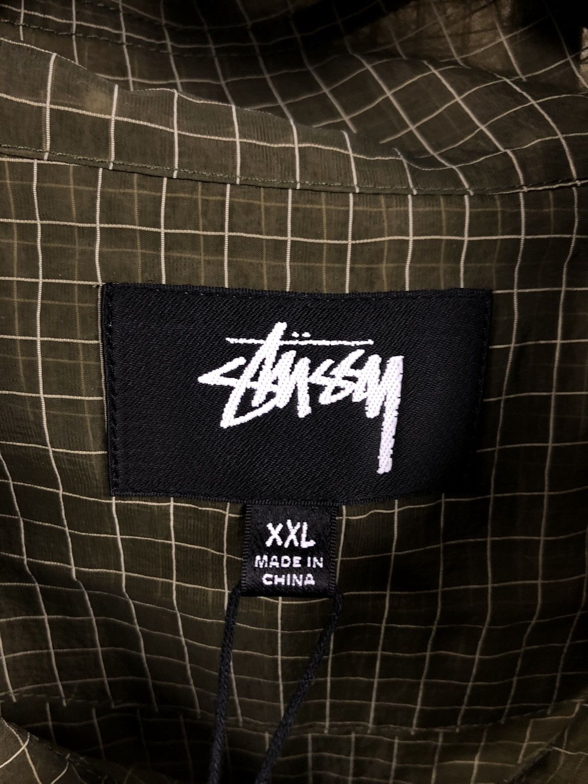 Stussy Beach Shell Transparent Ripstop Olive Green Jacket