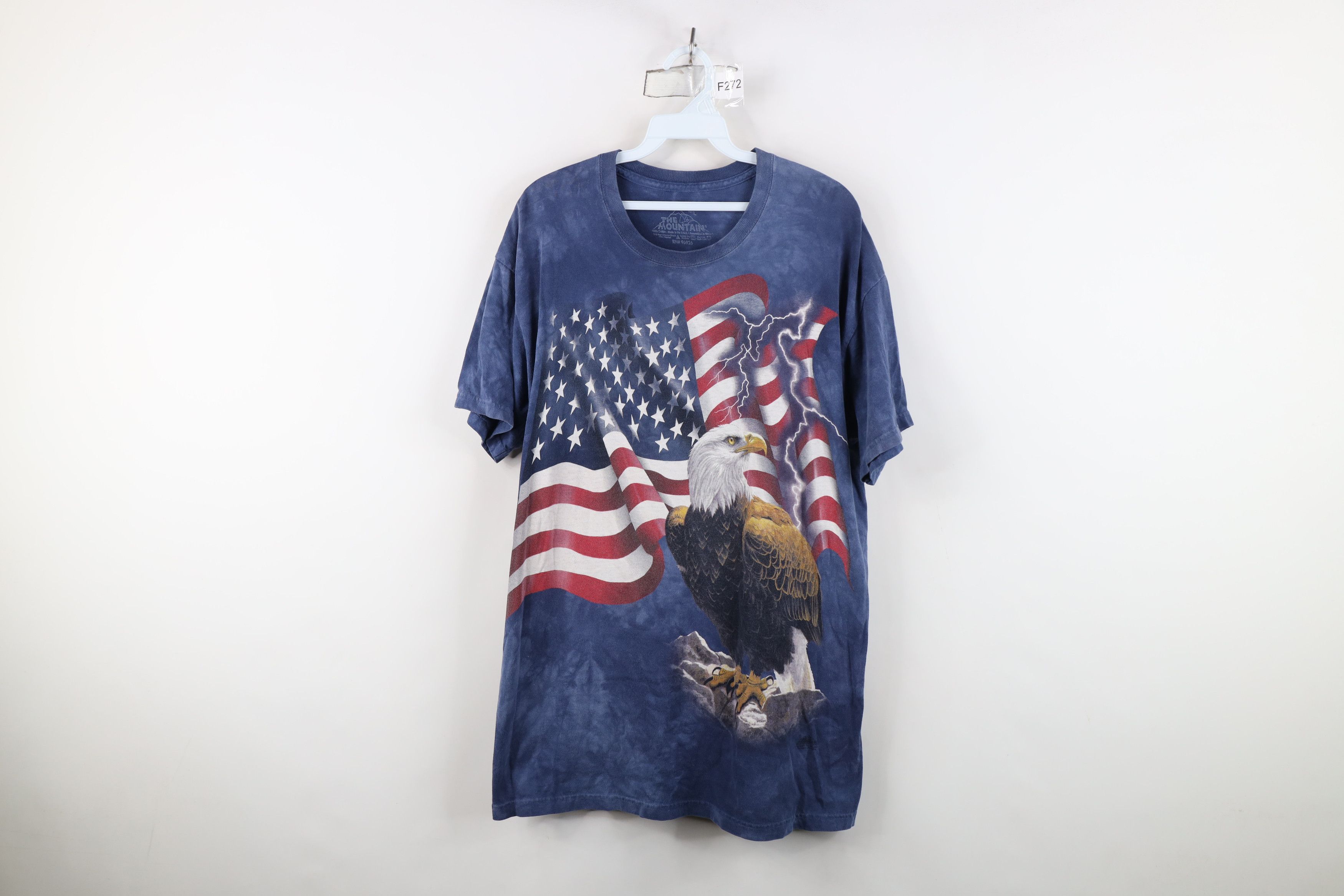 Vintage Streetwear Wash USA Flag American Eagle T-Shirt Blue USA Size US L / EU 52-54 / 3 - 1 Thumbnail