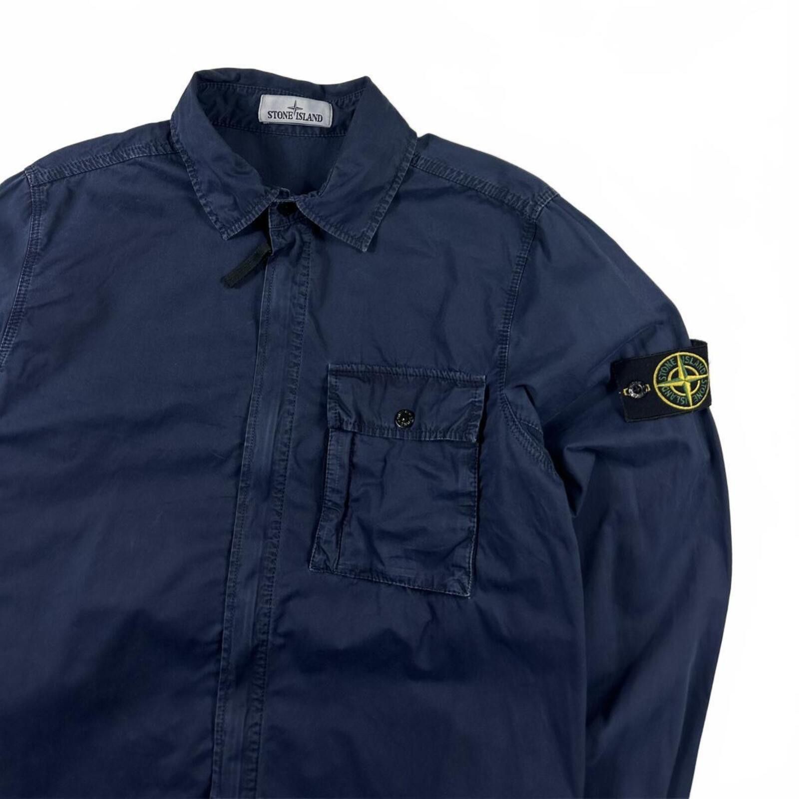 Stone Island Stone Island Zip Up Overshirt Blue Medium Size US M / EU 48-50 / 2 - 2 Thumbnail
