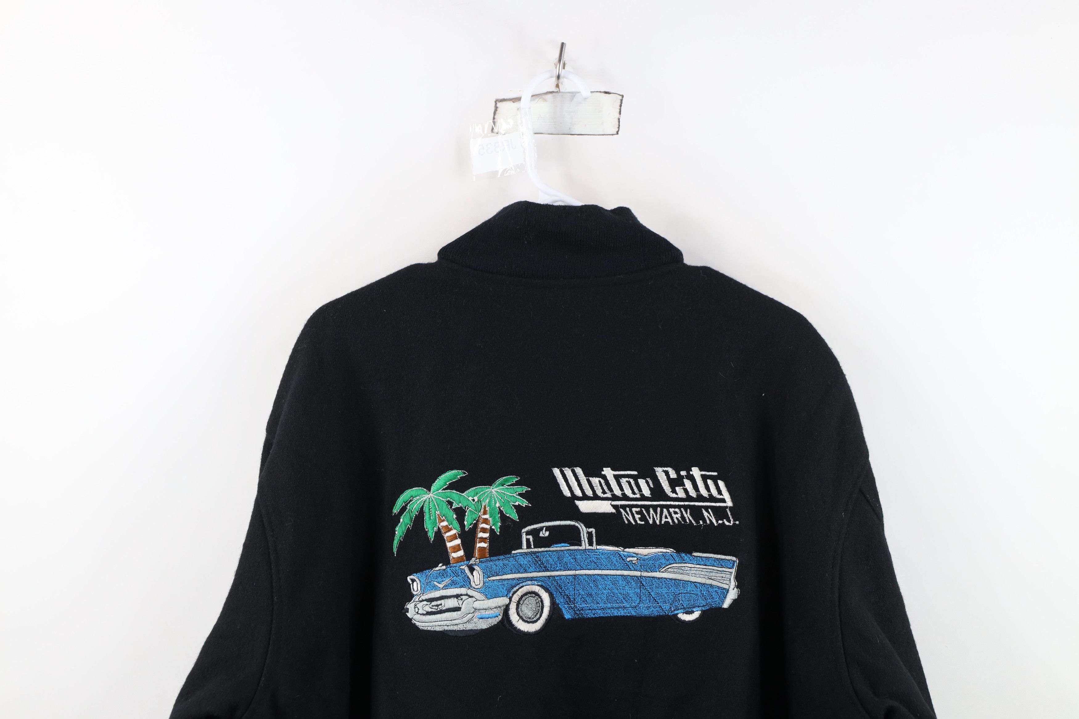 Vintage Vintage 90s City Casino Wool Varsity Bomber Jacket Black USA Size US XL / EU 56 / 4 - 13 Thumbnail
