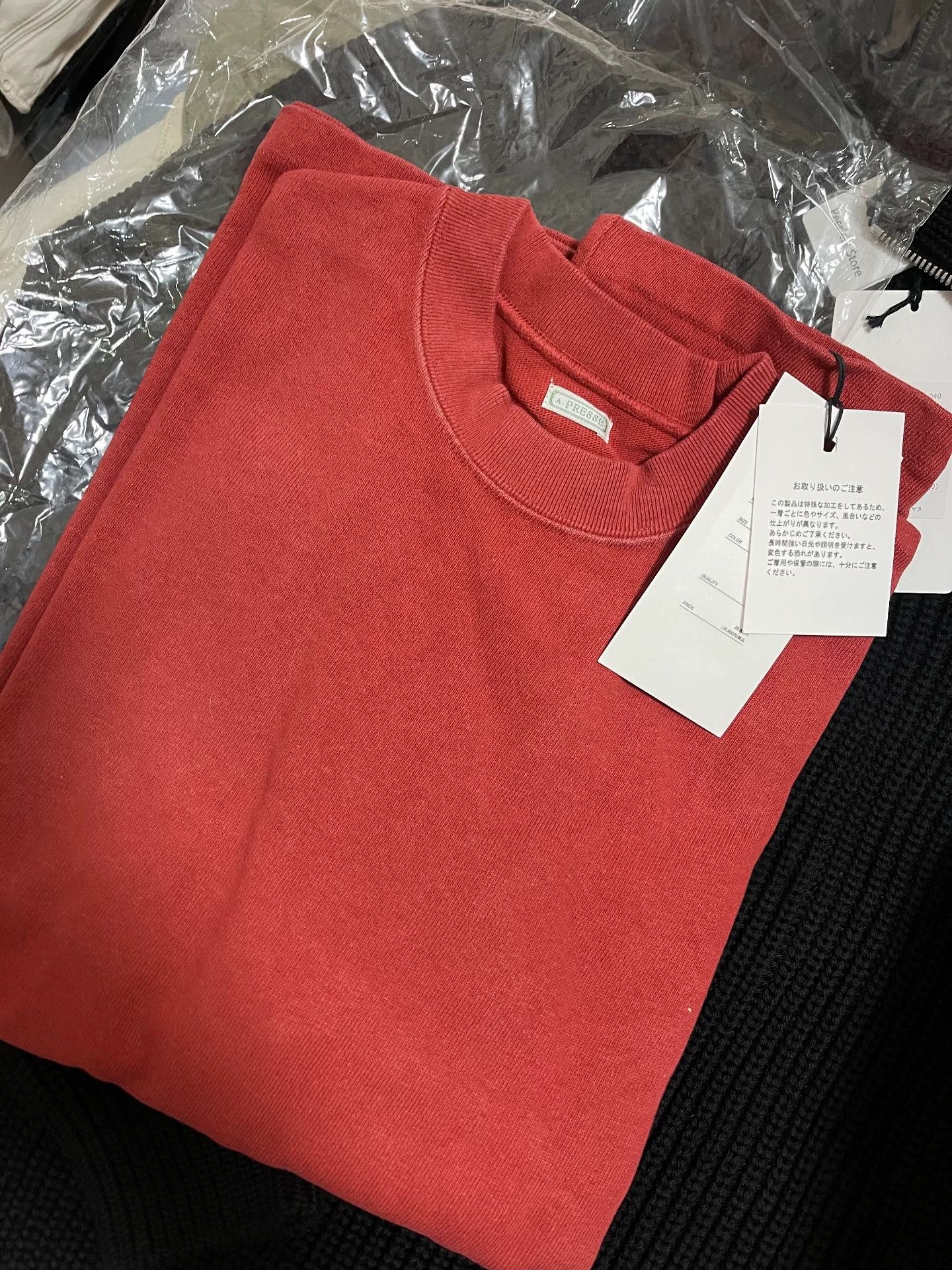 A.PRESSE A.PRESSE VINTAGE L/S T-SHIRT Red 2 24aw Vintage Wash Japan Size US M / EU 48-50 / 2 - 3 Thumbnail