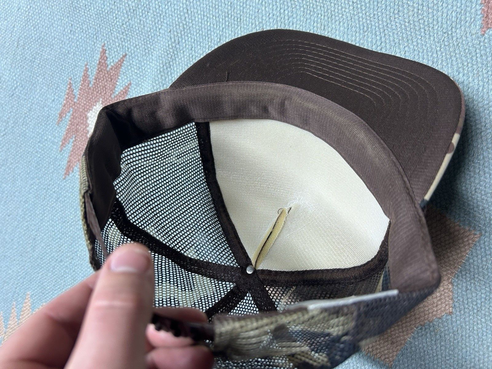 Vintage Vintage trucker hat camo Antioch Tree Farm Michigan snapback Size ONE SIZE - 6 Thumbnail
