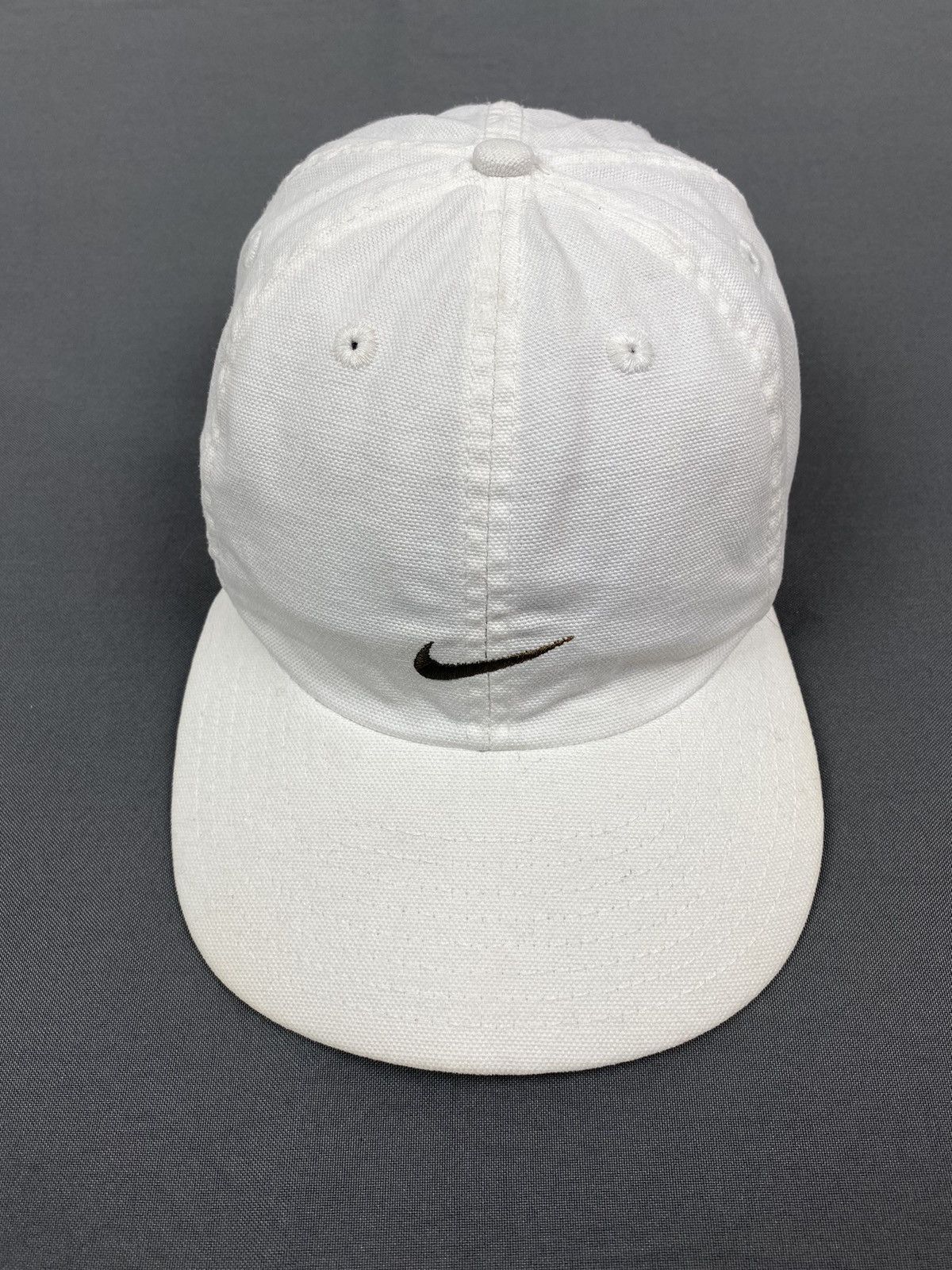 Nike 1990’s Vintage Nike Big Swoosh 6 Panel Strap Back Cap Size ONE SIZE - 2 Thumbnail