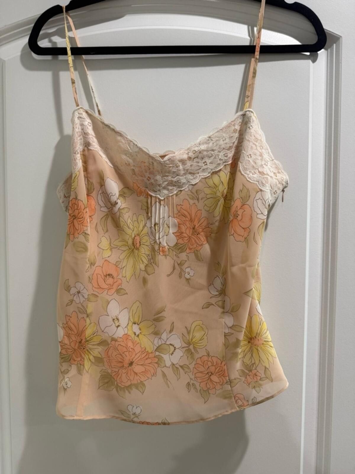 Other LOFT Peach Floral Lace-Trim Camisole Size M / US 6-8 / IT 42-44 - 3 Thumbnail