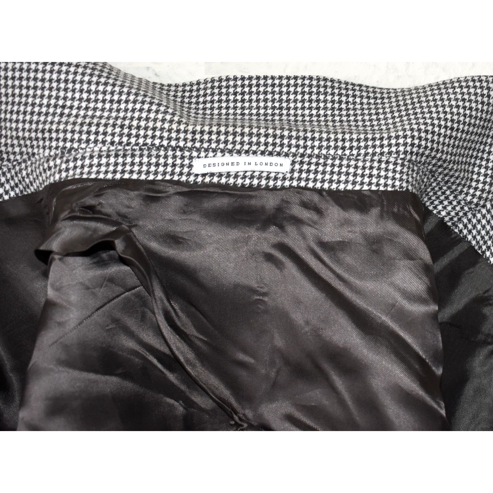 Reiss REISS Houndstooth Cotton Wool Blend 2-Button Blazer Chest 42 Size 42S - 7 Thumbnail