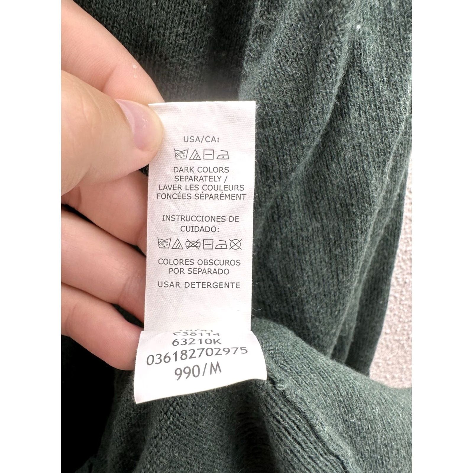 Chaps Chaps Mens Sweater Size Medium Green Long Sleeve V-Neck Cotton Cashmere Pullover Knit Regular Mens Middleweight Casual Knitwear Size US M / EU 48-50 / 2 - 7 Thumbnail