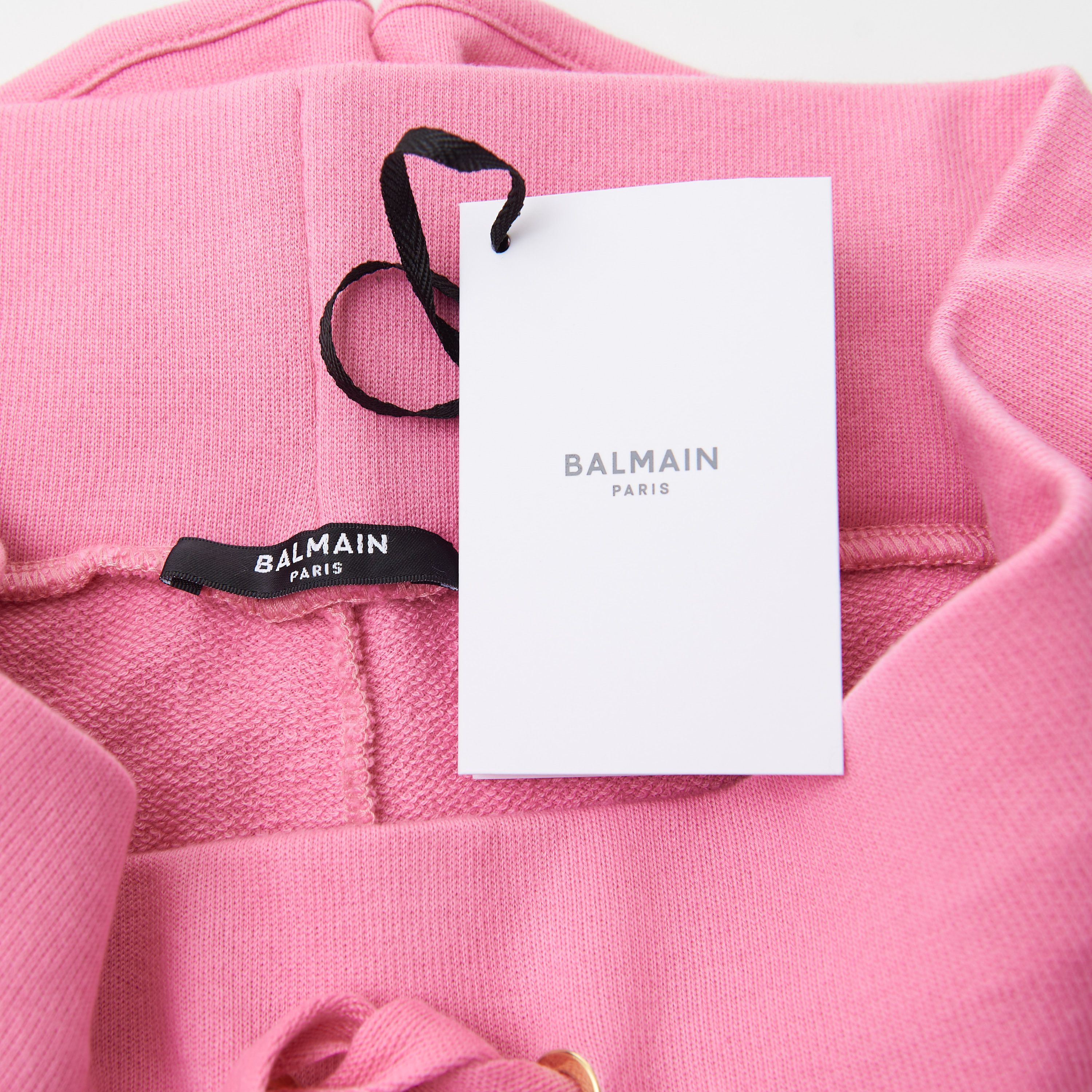 Balmain Light Pink Cashmere & Cotton Shorts With Monogram Logo Size 28" / US 6 / IT 42 - 7 Thumbnail
