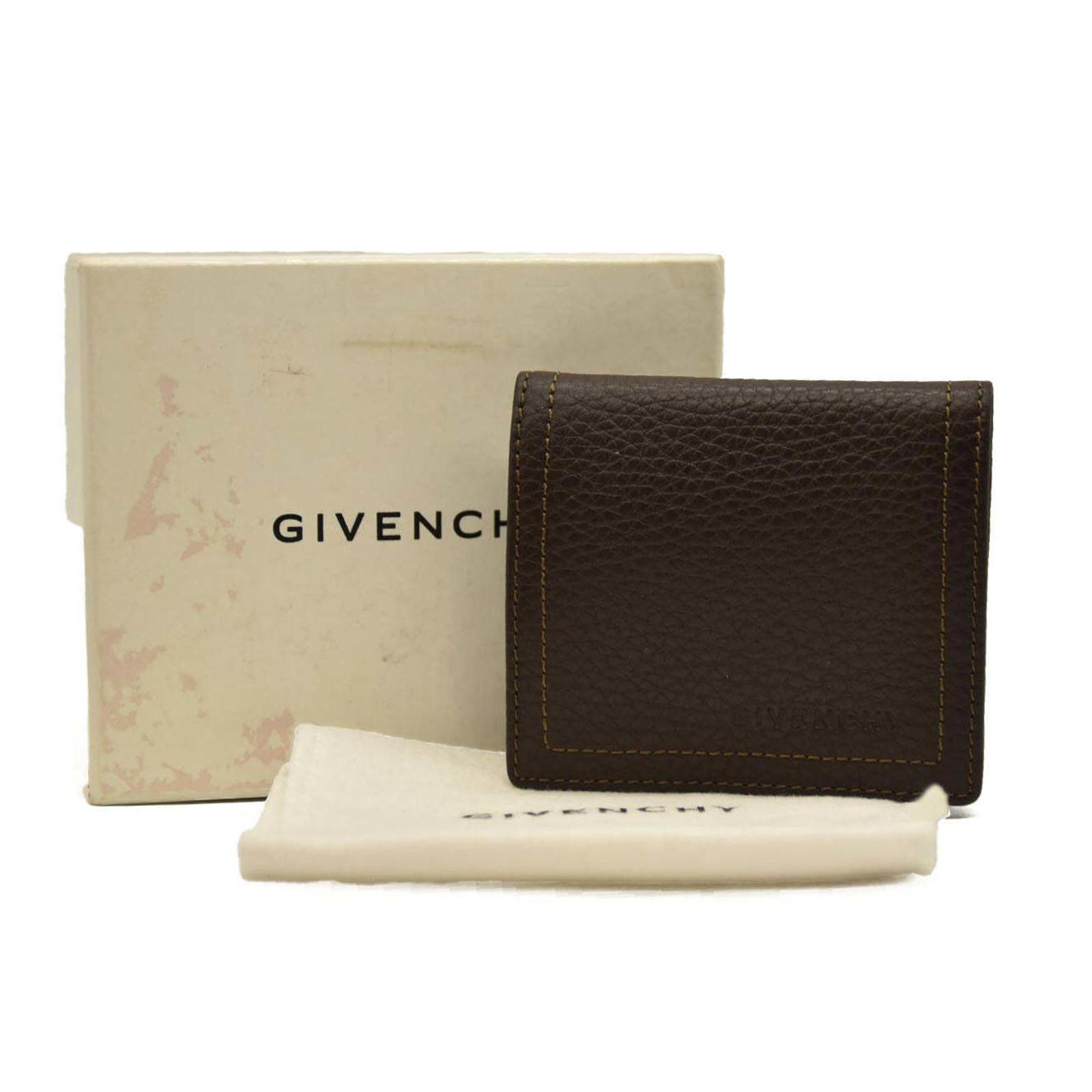 Givenchy Leather Coin Purse Wallet Brown, Women's
