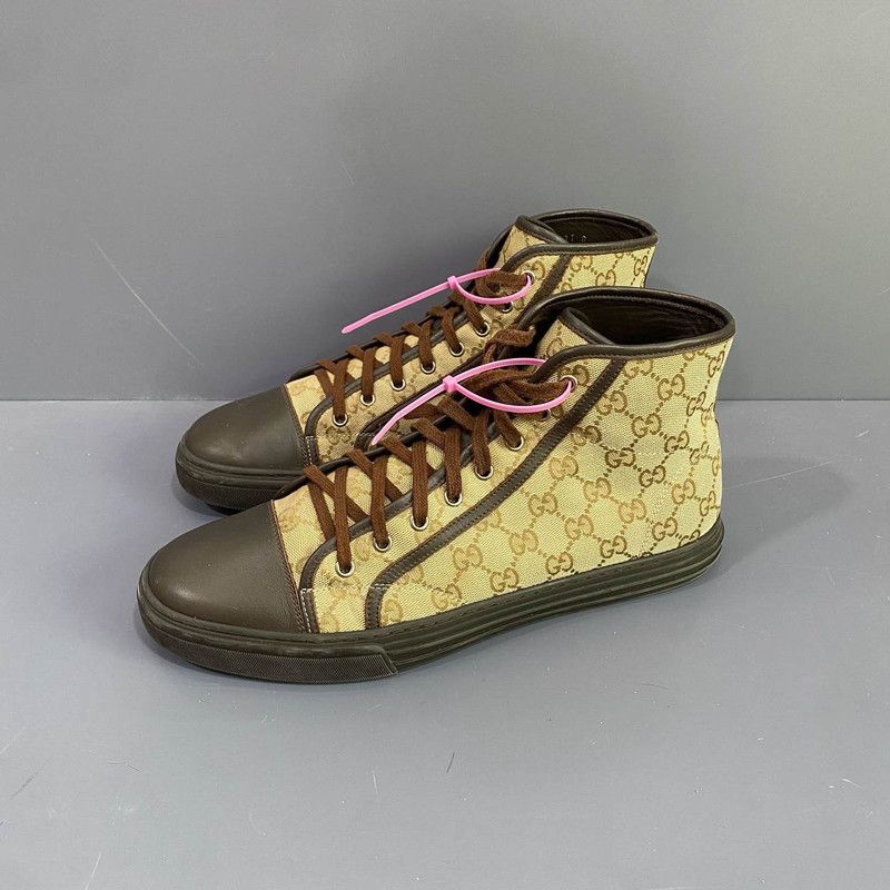 Gucci Gucci Brown High-Top Fashion Sneakers 0079 Size US 11 / EU 44 - 1 Thumbnail