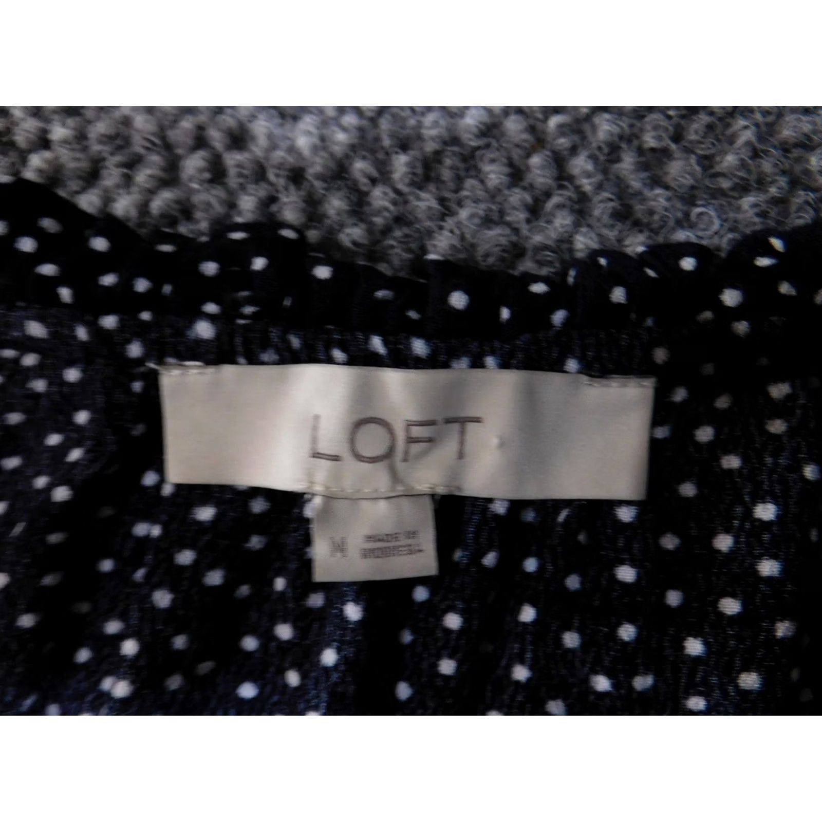 Loft LOFT Blouse Womens Medium Navy Blue White Polka Dot Sleeveless Tie Neck Top Size M / US 6-8 / IT 42-44 - 6 Thumbnail