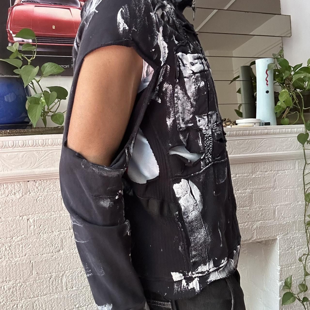 Other ASTROBOI* Y2K Blue Deconstructed Paint Zip Sweatshirt - XL Size US XL / EU 56 / 4 - 6 Thumbnail