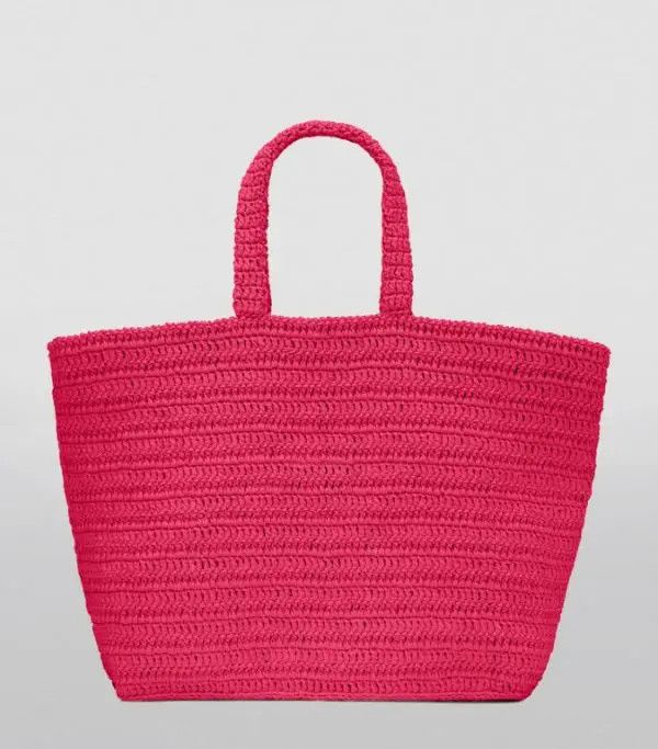 Saint Laurent Paris o1tp1o0125 Size: OS/Raffia Tote Bag in Pink Size ONE SIZE - 2 Thumbnail