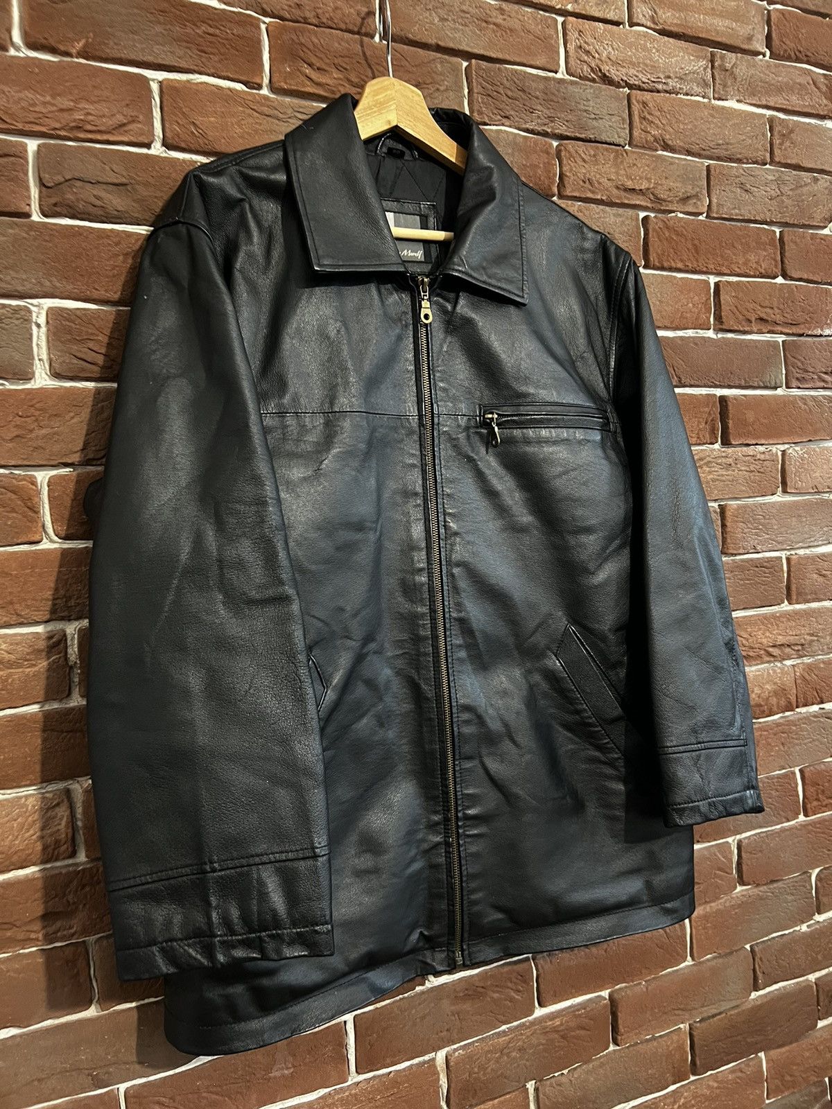 Leather Vintage Genuine Real Leather Jacket High Quality Rock Punk Size US M / EU 48-50 / 2 - 3 Thumbnail