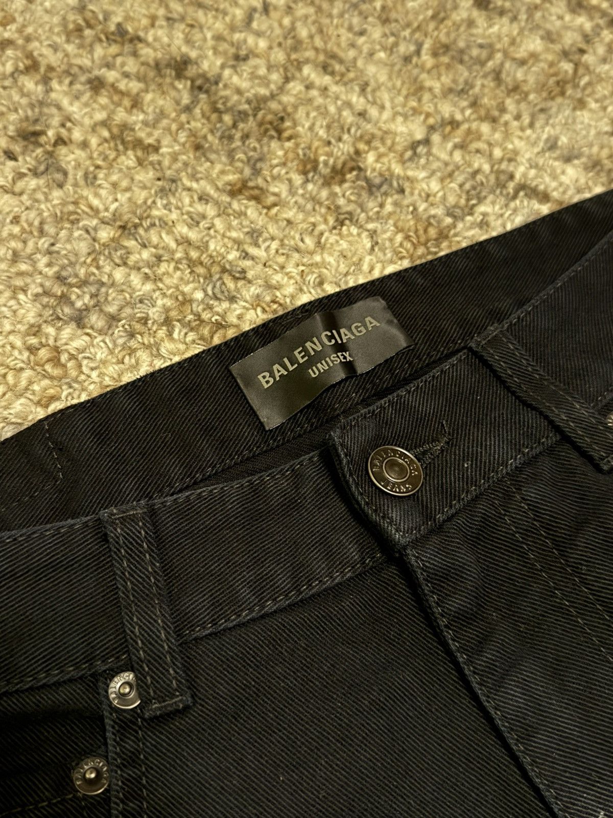 Balenciaga Balenciaga Ripped Hem Black Denim Jeans Size US 29 - 2 Thumbnail