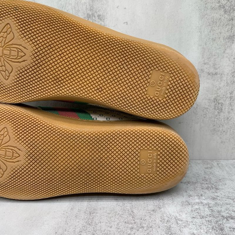 Gucci Gucci Low-Top GG Canvas Sneakers in Green and White Size US 7.5 / EU 40-41 - 6 Thumbnail