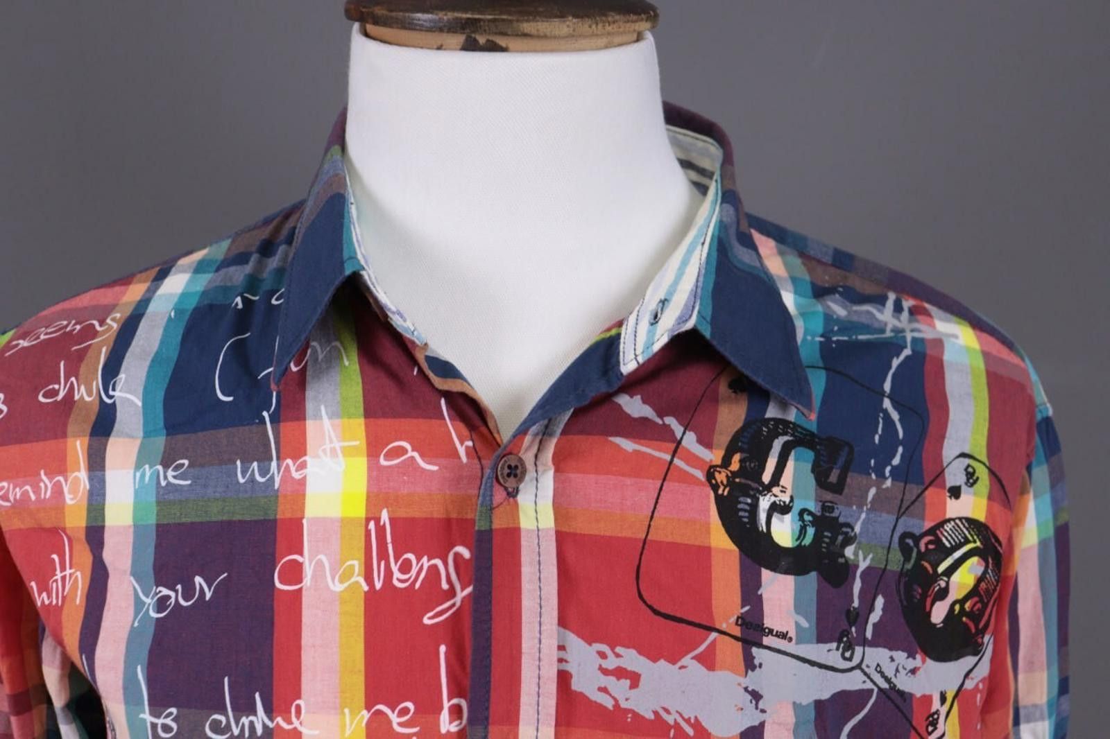 Desigual Desigual Multicolor Big Logo Check Shirt Sz XXL / 2XL Size US XXL / EU 58 / 5 - 2 Thumbnail