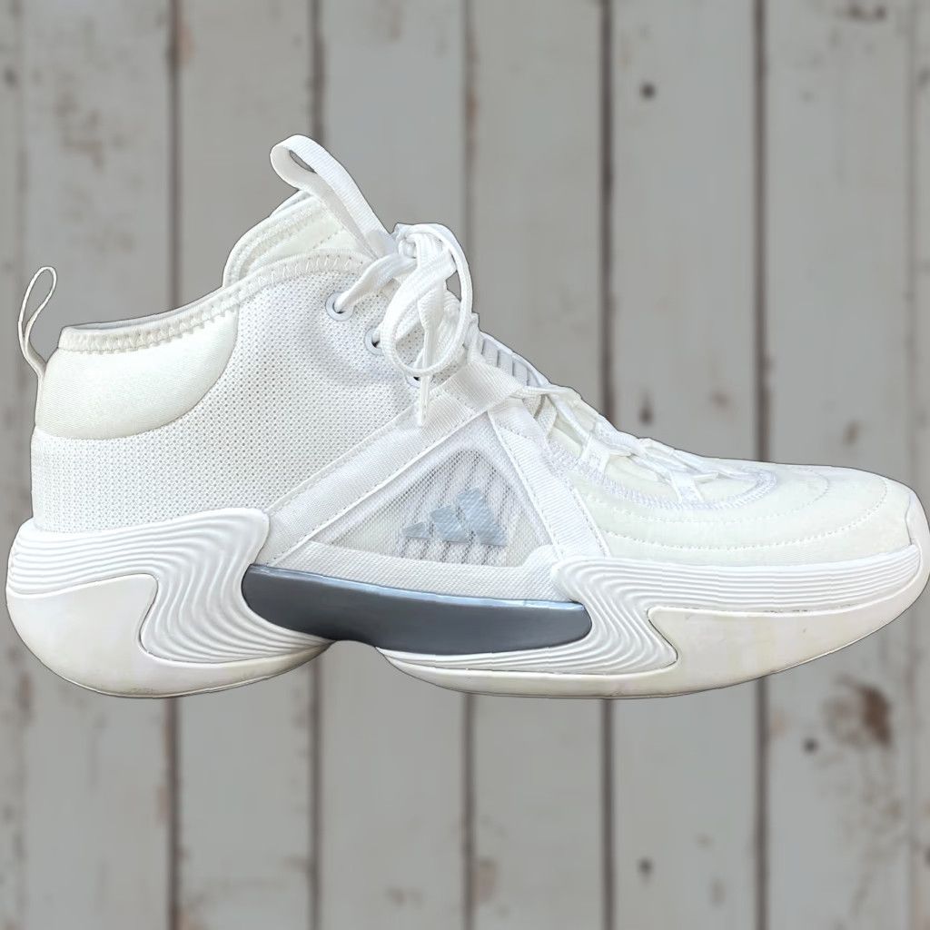 Adidas Women Exhibit Select Mid Basketball Sneakers White/Silver Metallic SZ 9.5