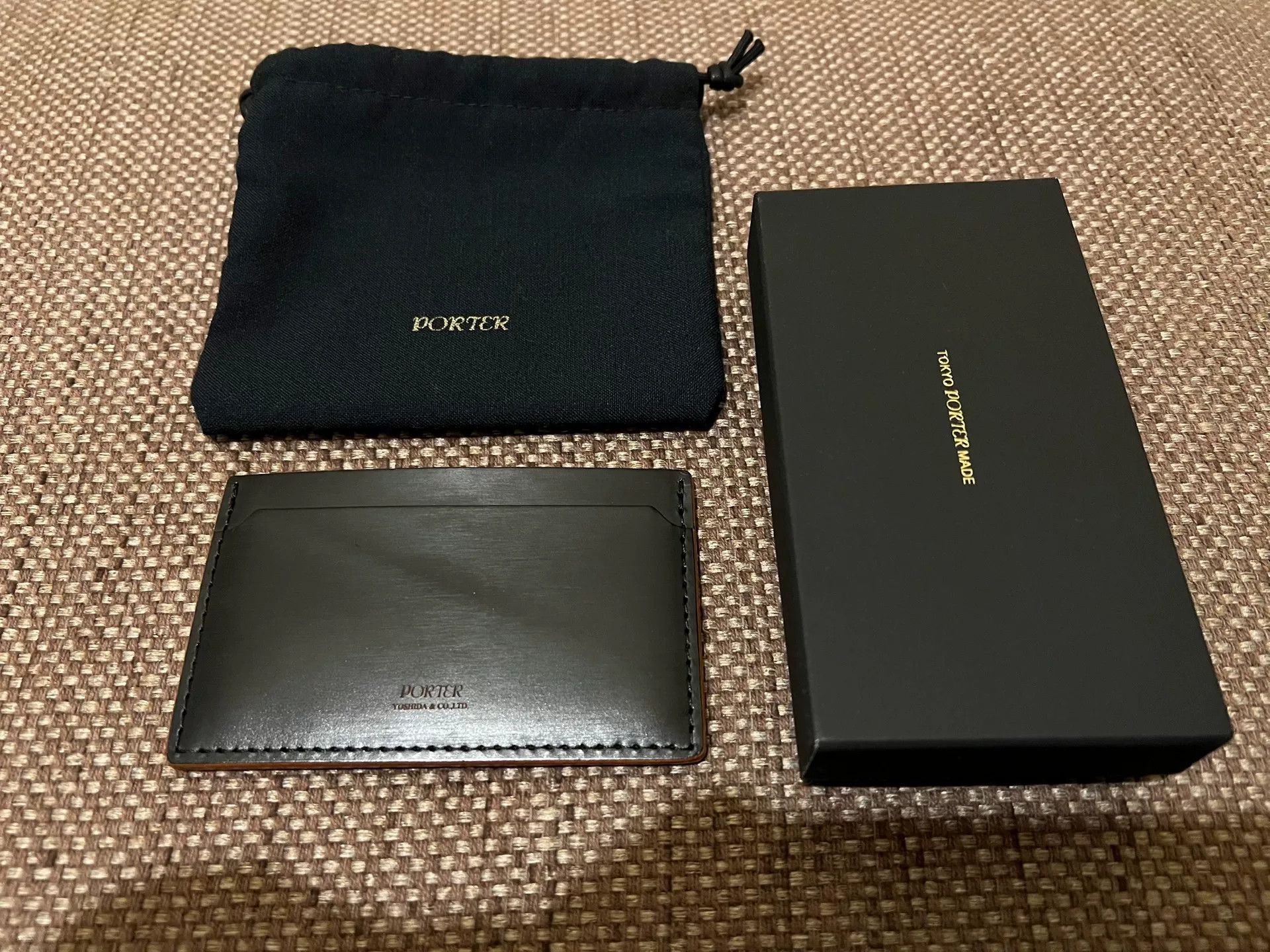 sacai × PORTER leather wallet Porter × Sacai sacai x Porter Leather Navy Bifold Zipper Wallet