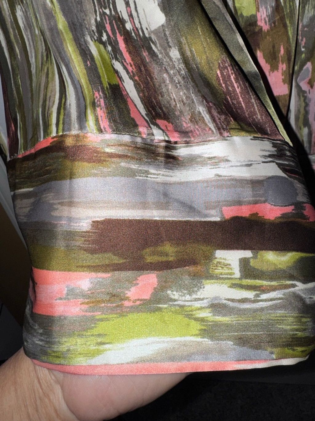 Calvin Klein Calvin Klein Watercolor Print Silk Skirt Size 34" / US 12 / IT 48 - 6 Thumbnail