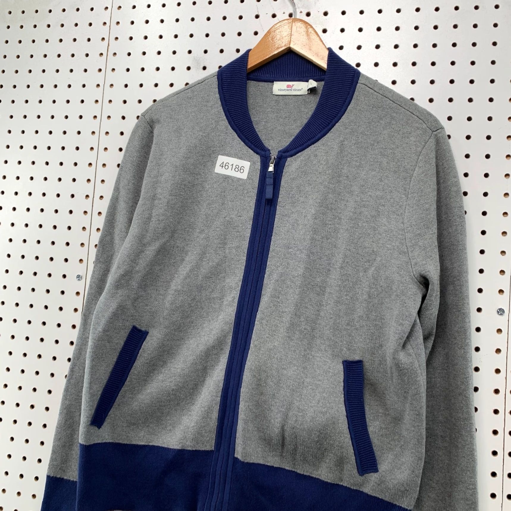 Vineyard Vines Vineyard Vines Zip Cardigan Sweater Womens Large Gray Blue Colorblock Preppy Size L / US 10 / IT 46 - 3 Thumbnail