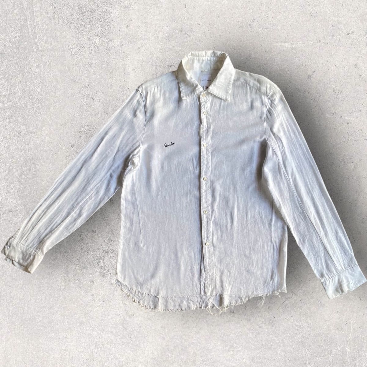 Number (N)ine Vintage Early 90’s Lambretta Logo Font Raw Hem Shirt Size US S / EU 44-46 / 1 - 1 Thumbnail