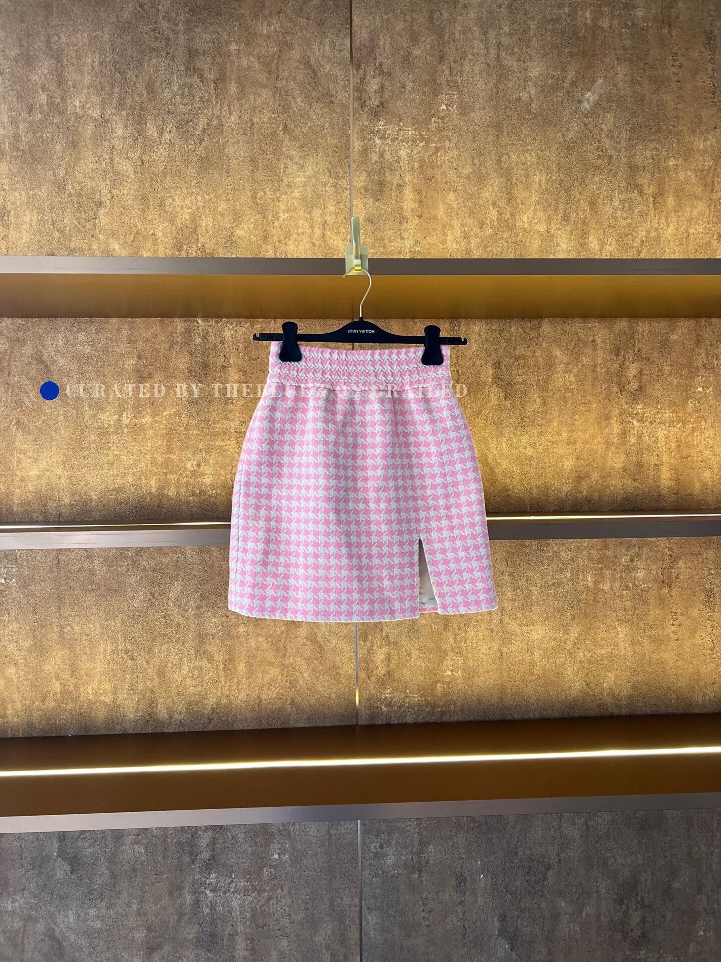 Miu Miu Miu Miu Pink Houndstooth Wool Skirt Size 38" / US 16 / IT 52 - 1 Thumbnail