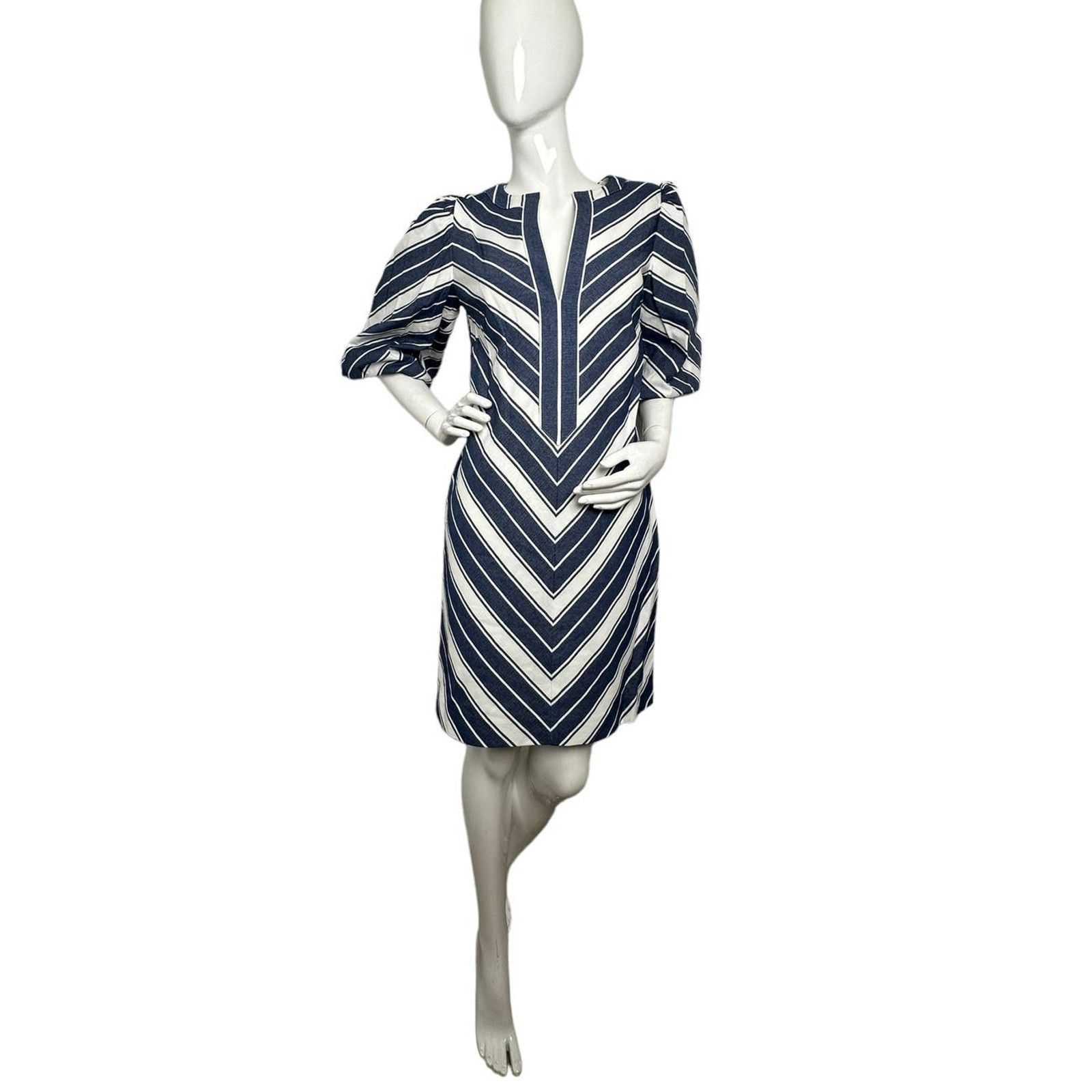 image of Kate Spade Stripe Double Cloth Mainline Dress XL Sailboat in Saillboat, Women's