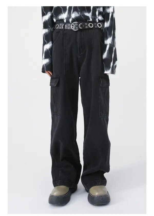 Japanese Brand Megumi x Yoko Street Wash Vintage Pocket Cargo Loose Jeans Size US 32 / EU 48 - 2 Thumbnail