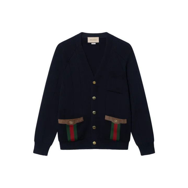 Gucci Gucci Gucci Wool Blend Cardigan for Men in Black -2506 Size US M / EU 48-50 / 2 - 1 Thumbnail