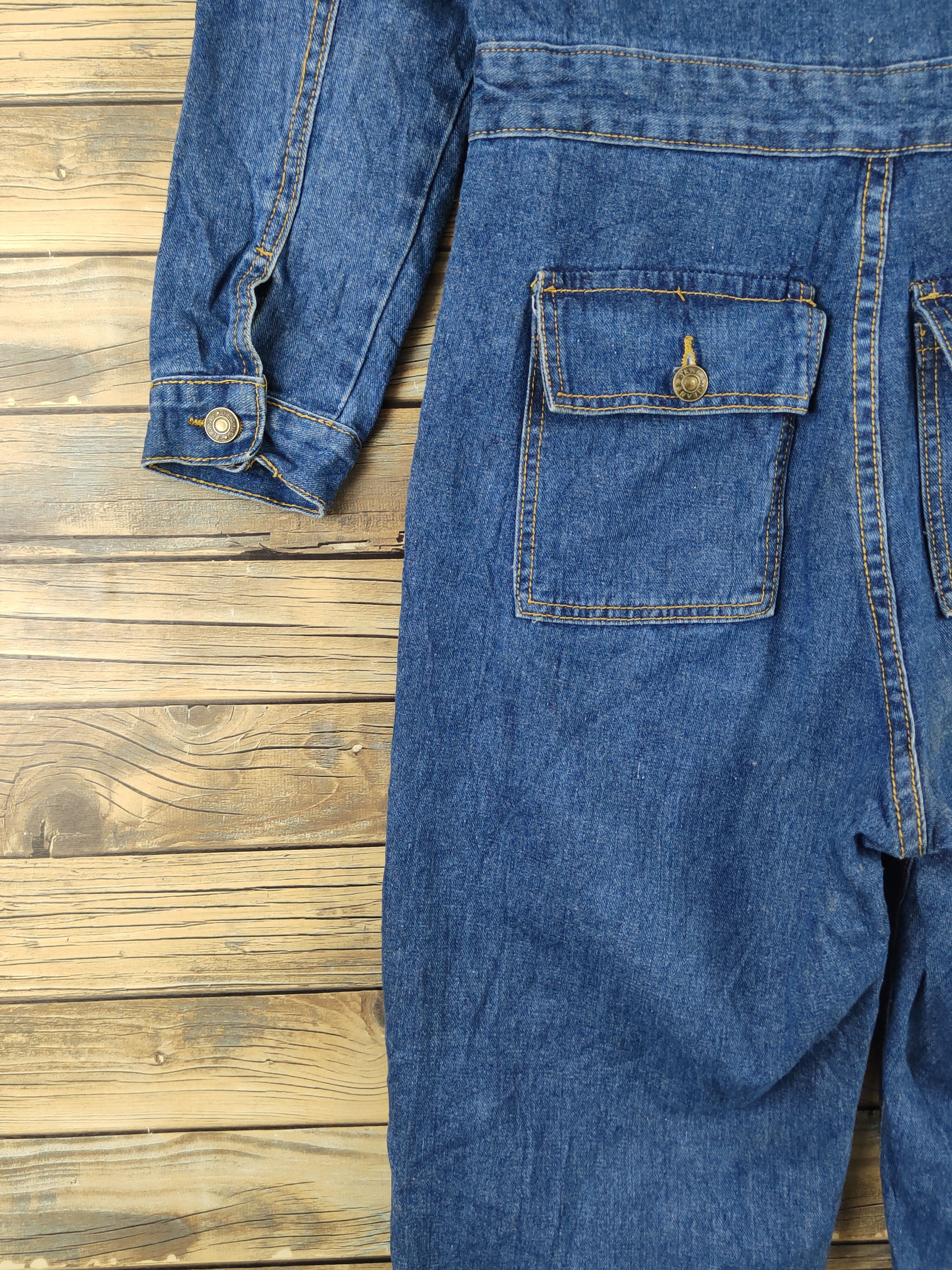 Japanese Brand × Vintage Vintage Japanese Brand Dark Blue Denim Coveralls Size 30" / US 8 / IT 44 - 18 Thumbnail