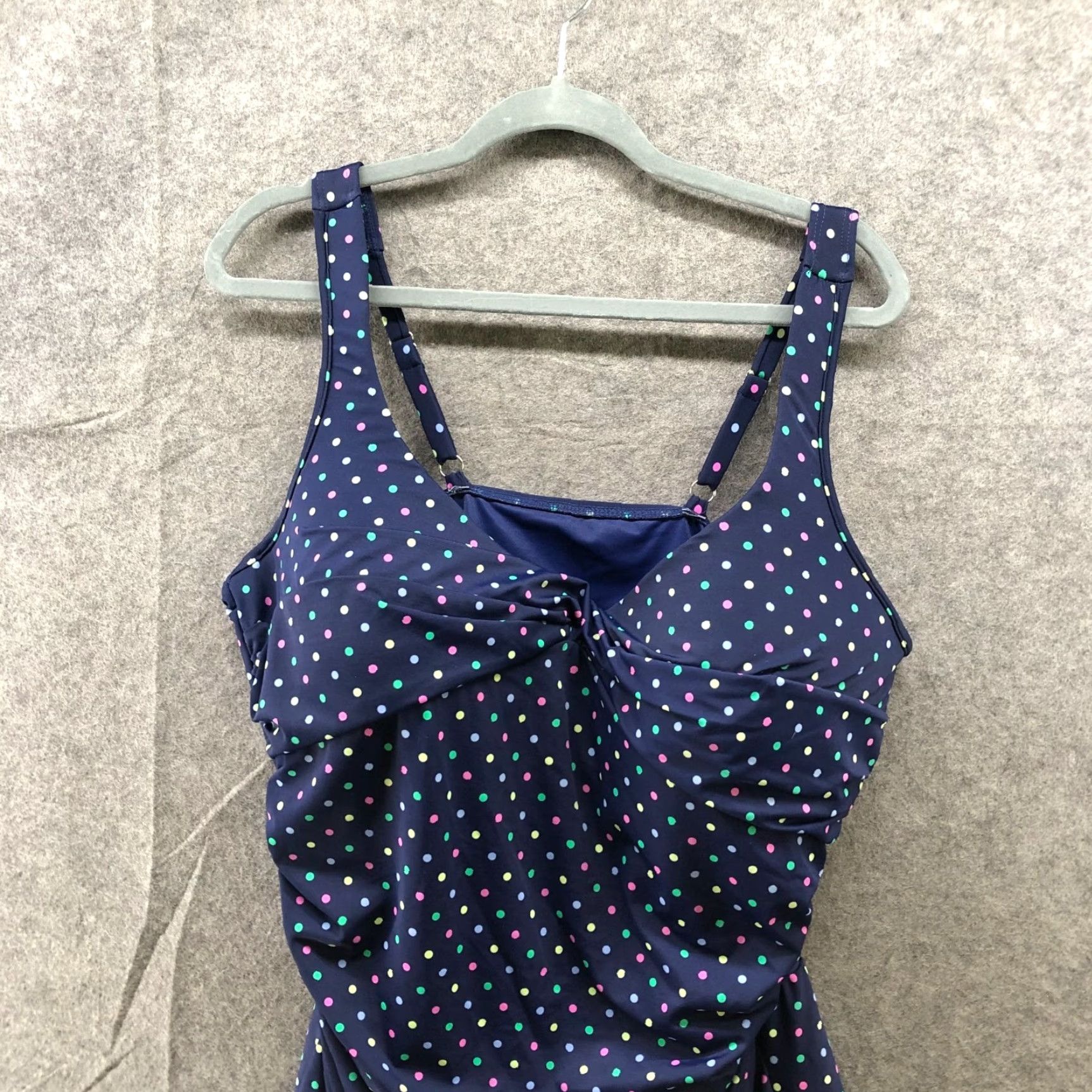 Talbots VINTAGE Talbots Swim Dress 24W Blue Polka Dot Padded One Piece Swimsuit Women 24W Ball? Size 4XL / US 24-26 - 3 Thumbnail