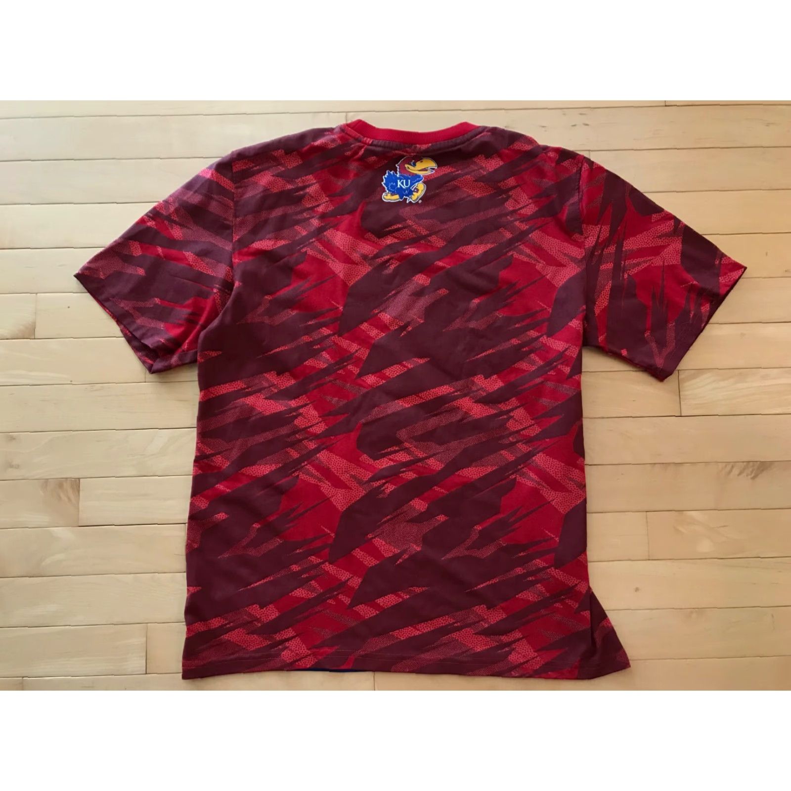 Adidas adidas KU Men's M Basketball Warm-up Shirt Kansas Jayhawks All over Print Big Logo Red/Blue Sports Jersey Mens Size US M / EU 48-50 / 2 - 2 Thumbnail