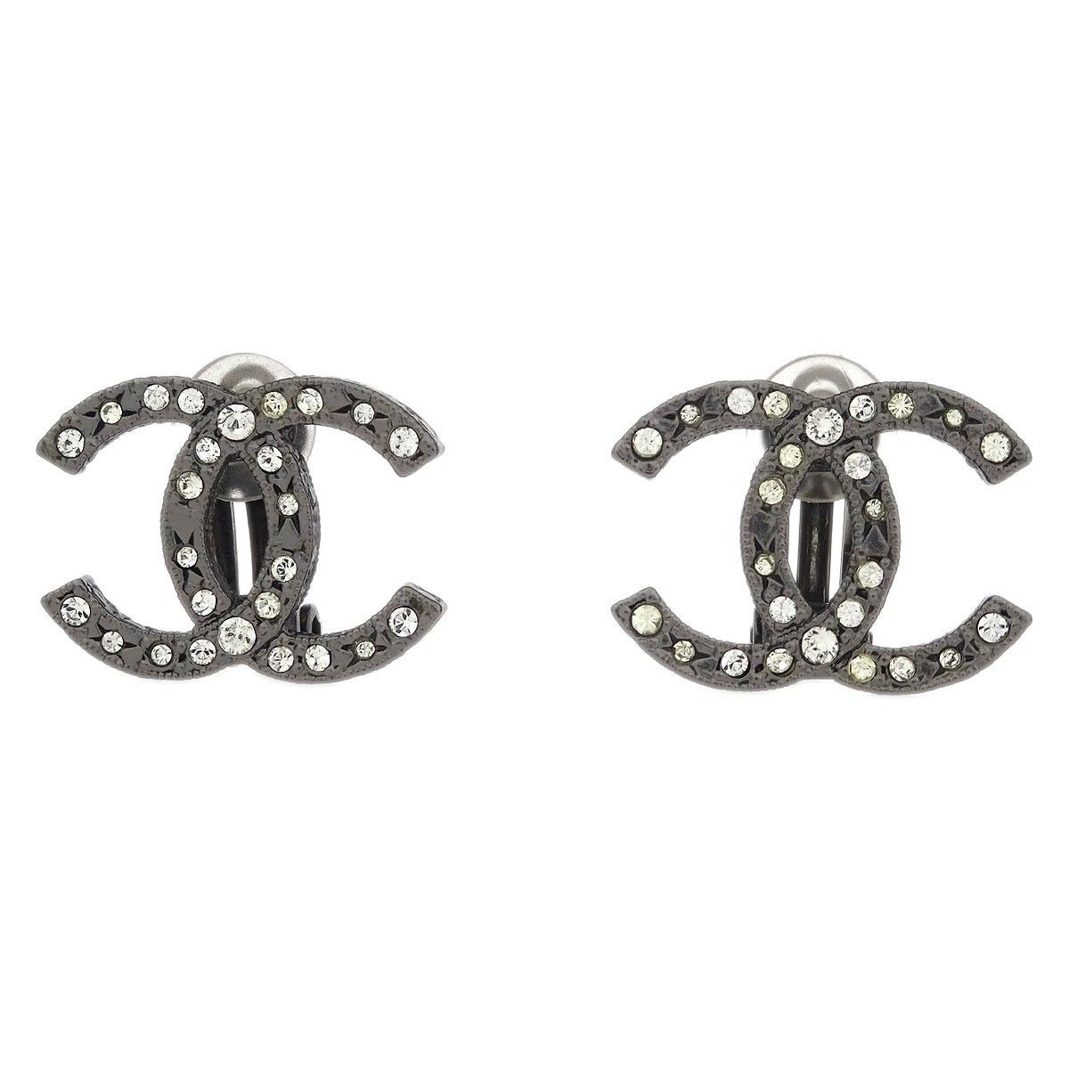 Chanel Chanel CC Clip-On Earrings Metal with Crystal Size ONE SIZE - 1 Thumbnail