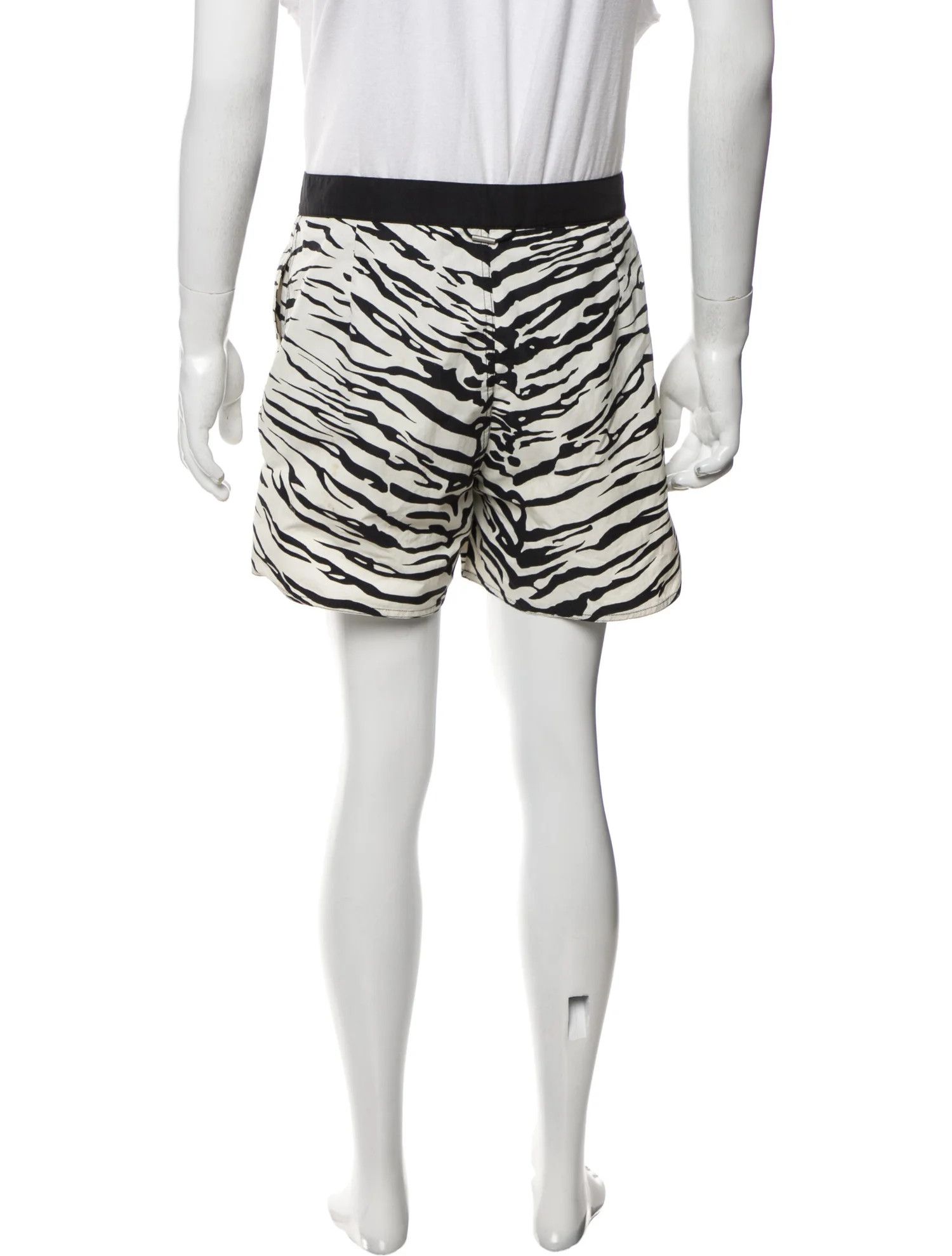 Saint Laurent Paris o1s1wg110824 Zebra Print Swim Shorts in Black/White Size US 30 / EU 46 - 3 Thumbnail