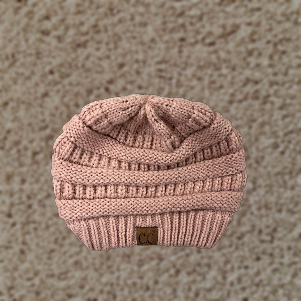 Vintage C.C Exclusives Beanie Womens One Size Pink Acrylic Knit Logo Winter Ski Womens Size ONE SIZE - 1 Thumbnail
